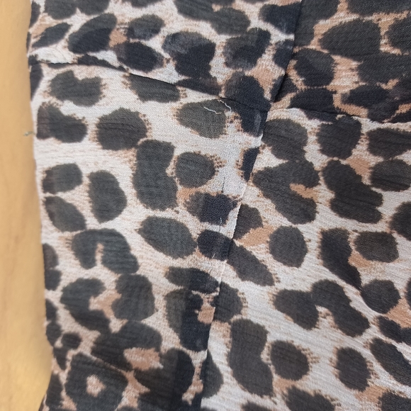 Paige Women Vittoria Silk Mini Dress Button Front Tie Waist In Natural Leopard - Picture 11 of 16